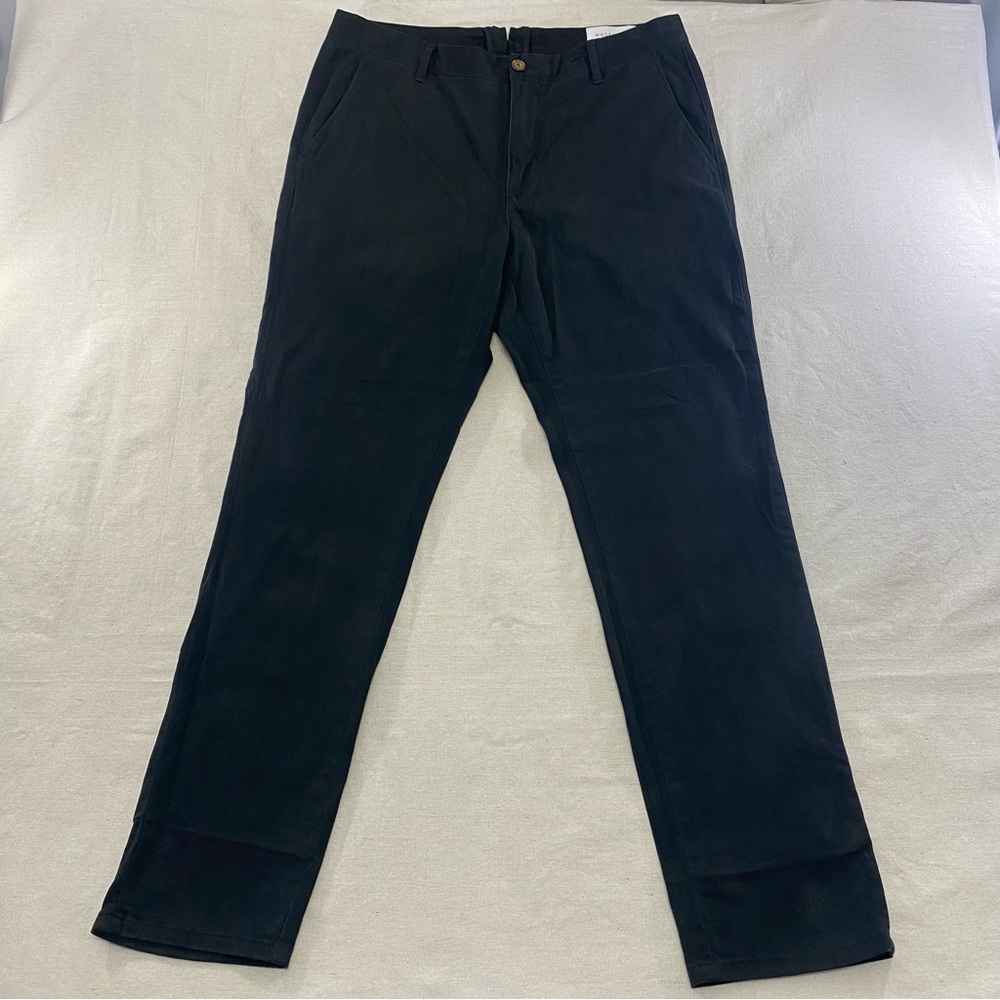 Mott & Bow The Twill Chino Charles Khaki Pants Mens 34x31 Black Stretch Cotton